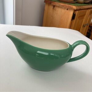 Green Serveware Saucer Gravy Boat Jug J & G Meakin Sol England Cottage Table Vtg